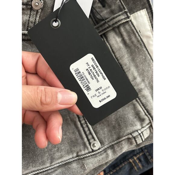 Rag & Bone Fit 2 Slim Greyson Grey Button Fly Jeans Mens Size 29x32 NWT - Picture 9 of 9